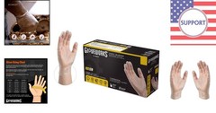 Large Pack of 100 GLOVEWORKS Clear Vinyl Disposable Gloves – Latex & Powder-Free