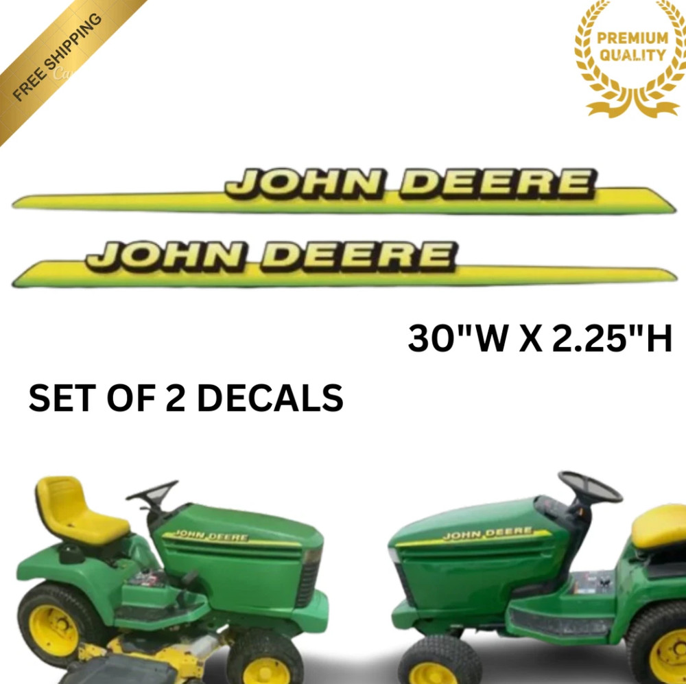 325, 335 or 345 Lawn Tractor Hood Premium Vinyl Decals Set – John Deere Decals