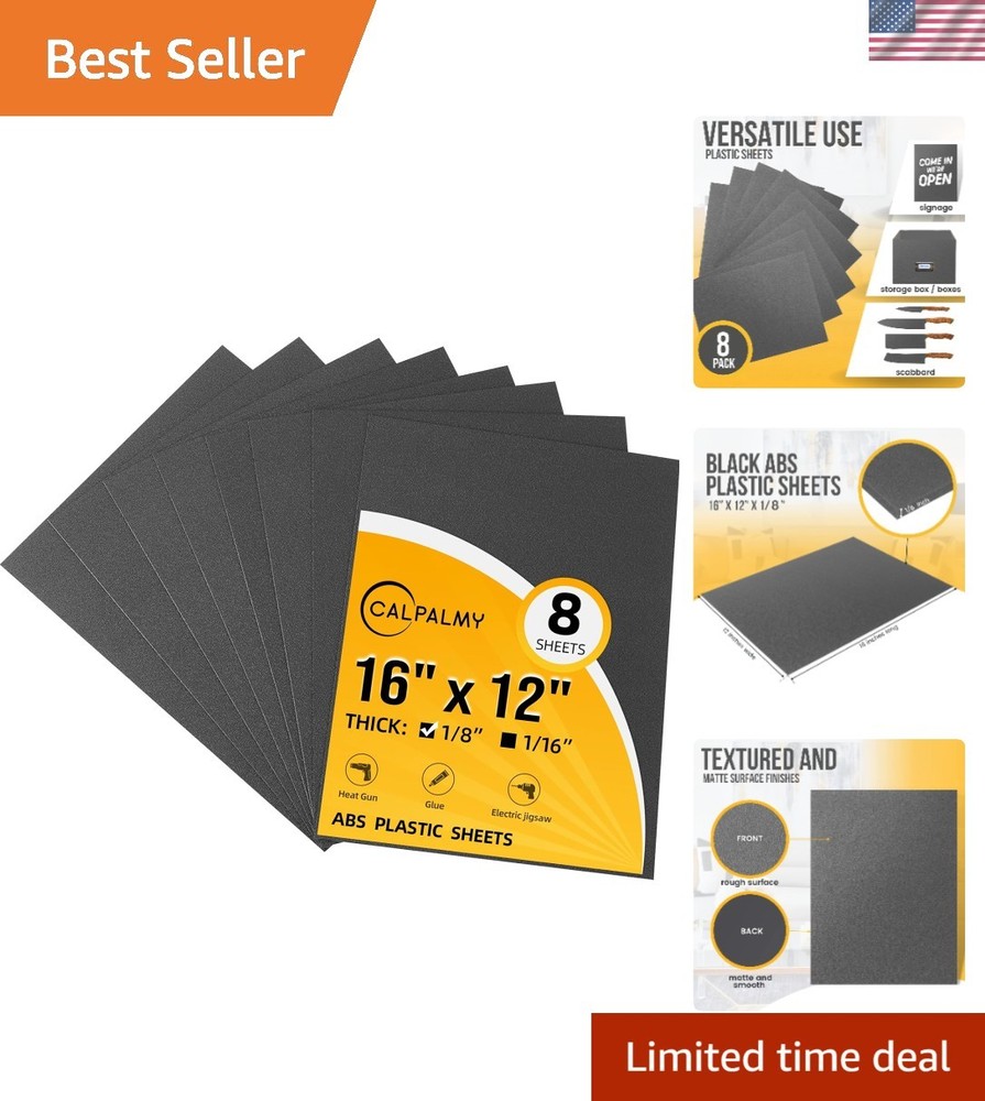 8-Pack ABS Plastic Sheets Black – Plastic Sheet – Textured Front and Matte Ba…