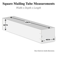 Partners Brand PM3312 Square Mailing Tubes, 3 x 12, Oyster White (Pack of 25)