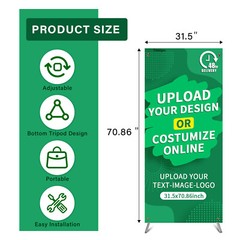 Custom Banner with X Stand-Foldable Stand with Handbag-31.5×70.86in