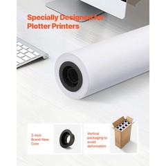Uimoso Wide Format Plotter Paper Rolls for CAD, 2/8/20 Rolls, 150/300/500 ft