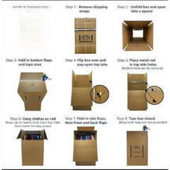 UBMOVE Large Corrugated Wardrobe Moving Boxes (Bundle of 3) 24″ x 24″ x40″