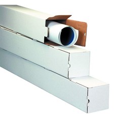 Partners Brand PM3312 Square Mailing Tubes, 3 x 12, Oyster White (Pack of 25)