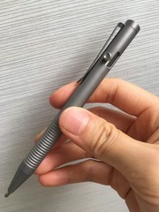 Grey 4.8” Titanium Alloy Bolt Action Pen Compatible with Parker Refill Stainles
