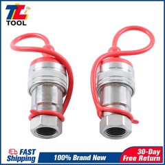 1/2″ Ag Hydraulic Quick Connect Tractor Couplers +Dust Caps Ball Pioneer Style