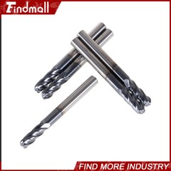 5Pcs Carbide End Mill 1/4″ 4 Flute Ball Nose 2-1/2″ Overall Length -TIALN COATE