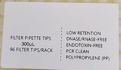 Filtered Pipette Tips 300ul/Box of 960 tips/Exp: 06/16/2028