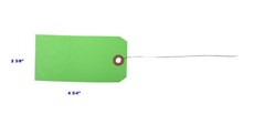 1000 pcs of 4 3/4″ x 2 3/8″ Size 5 Green Cardstock Hang Tag Tags with Wire 13 Pt