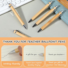 50Pcs Bamboo Pens Bulk Wooden Pens Engraving Wooden Ballpoint Wood Natural…