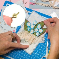 Quacc 200pcs Gold Split Pins Round Scrapbooking Brads Split Pins Paper Fasten…