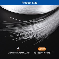 550Pcs 13ft PMMA Mixed Fiber Optic Cable Strands 0.03″ Side Glow LED