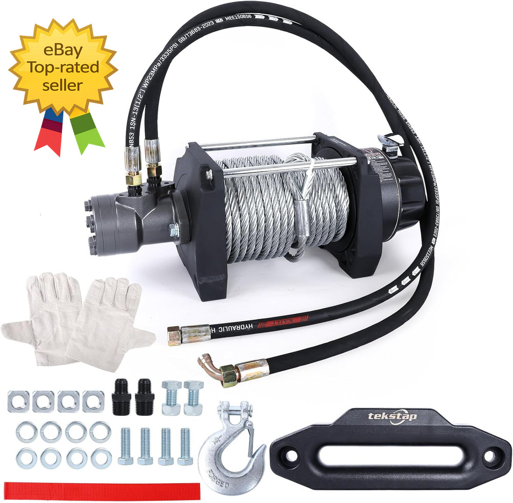 20000LBS Hydraulic Winch,Steel Cable 1/2IN X 78Ft,Gear Ratio:36/1 Hydraulic Moto