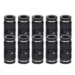 Straight Air Line Union Push To Connect Air Fittings For 3/8″ OD Pneumatic 10Pcs