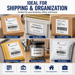Direct Thermal Labels White Perforated Strong Adhesive Water Resistant Stickers