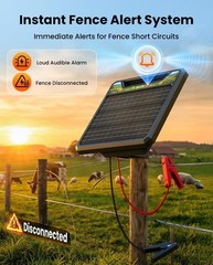 Solar Electric Fence Charger 45-Mile Solar Lithium Technology Electric Energizer