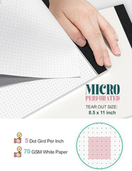 Dot Grid Notepad 8.5 x 11, 2 Pack, 5×5 Dotted Graph Paper 8-1/2 x 11″, Dotted Jo