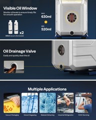 2 Stage Vacuum Pump 14.4 cfm 1.5 hp Rotary Vane AC Vacuum Pump w/ 2 Oil Bottles