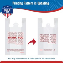 2000 Thank You T-Shirt Bags 12″ x 6.5″ x 21″, Plastic Grocery Shopping Bags