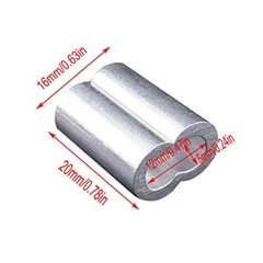 50Pcs Aluminum Crimping Loop Sleeves Cable Crimp for 3/16″ Diameter Wire Rope