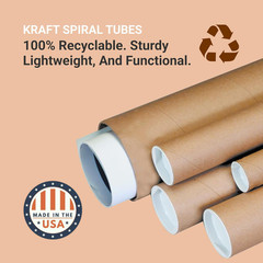 Cardboard Tubes with Caps, 24″L X 4″W X 4″H, Pack of 12 | Poster Tube for Mailin