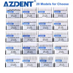 10pcs/kit AZDENT Dental FG Diamond Burs for High Speed Handpiece Friction Grip