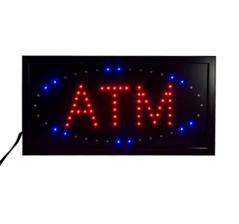 LED ATM Sign Flashing ATM Sign Animated ATM Light Box Window Sign ATM Machine