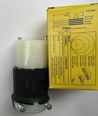 Hubbell Hbl2733 30A Twist-Lock Connector 3P 4W 480Vac L16-30R Bk/Wt