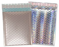 Nude Pink & Holographic Bubble Mailer 9.5×13 Metallic Foil Padded Envelopes Pack