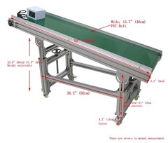 Inclined Belt Conveyor 59”x15.7” Transportation Machine Load 88Lbs 110V 120W