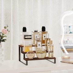 Wooden Perfume Organizer Tiered Cologne Organizer (3 Tier Retro, 11.8 In)
