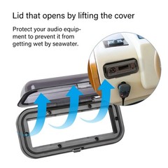 Reinforced ABS Marine Stereo Housing Waterproof Construction Spring Assisted Lid