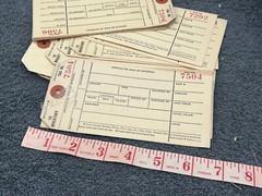 vintage deadstock inventory store label tags office antique numbered lot 50