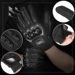 Motorcycle Gloves for Men and Women, Full Finger Touchscreen Motorbike Gloves…
