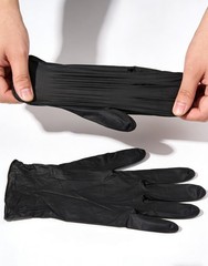 Powder-Free Vinyl Exam Gloves Latex-Free 100/Box Black/Blue Disposable Food Safe