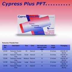 Cypress Plus PFT Latex Exam Glove Standard Cuff Length SMALL 23-92 1000 per Case