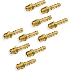 10 x 1/4(6mm) In Hose Barb to 1/8 Inch Male Thread Fitting, Brass Connector