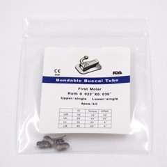4 Pcs/Pack Dental Orthodontic Bondable Buccal Tube Roth 022 1st Molar Non-conv