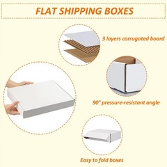 HORLIMER 13x10x2 inches Shipping Boxes Set of 25, White Corrugated Cardboard …
