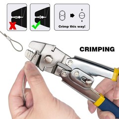 Sanuke Wire Rope Crimping Swaging Tool Cable 10.24 inches, Silver/Metallic