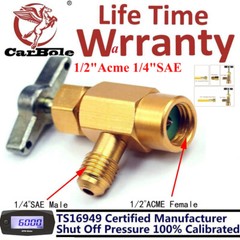 1/2″Acme 1/4″SAE Refrigeration Can Tap Opener Tank Adapter Dispensing Freon Tool