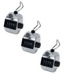 Metal Carnival Counter (4 Digit) Silver Colro Manual Hand Held Thumb Operated