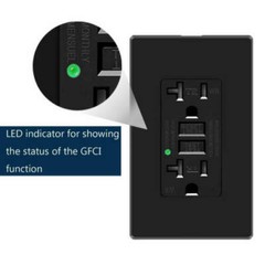 Black GFCI Outlet 20Amp Tamper Resistant Weather Resistant Duplex Receptacle NEW