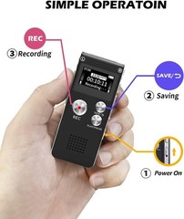 USB Rechargeable Voice Recorder 16GB – Noise-Cancellation for Optimal Clarity