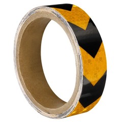 Reflective Tape 1 Roll 10 Ft x 1″ Safety Tape Reflector Arrow Yellow Black