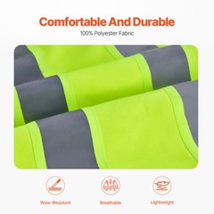 VEVOR Safety Vest Reflective Yellow Work Vest with 10 Pockets for Men & Women
