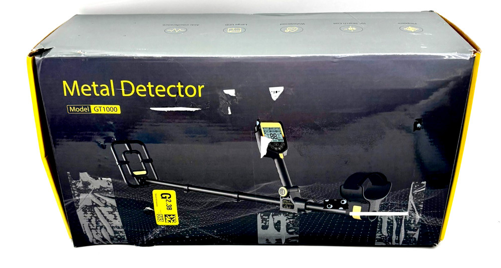 GT1000 Waterproof Metal Detector Rechargeable 2000mAh Battery Black