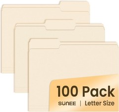 Manilla Folders Letter Size 8.5 x 11 inches,100 Per Box, 1/3 Cut Tab for Easy…