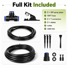 High-Flow Tree Irrigation System, 15FT 12mm Hose & 2Pcs 6.5FT Adjustable Nozz…