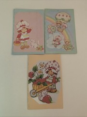 Handmade Upcycled 1980s Strawberry Shortcake Cute Pocket Notebook 3 Sets